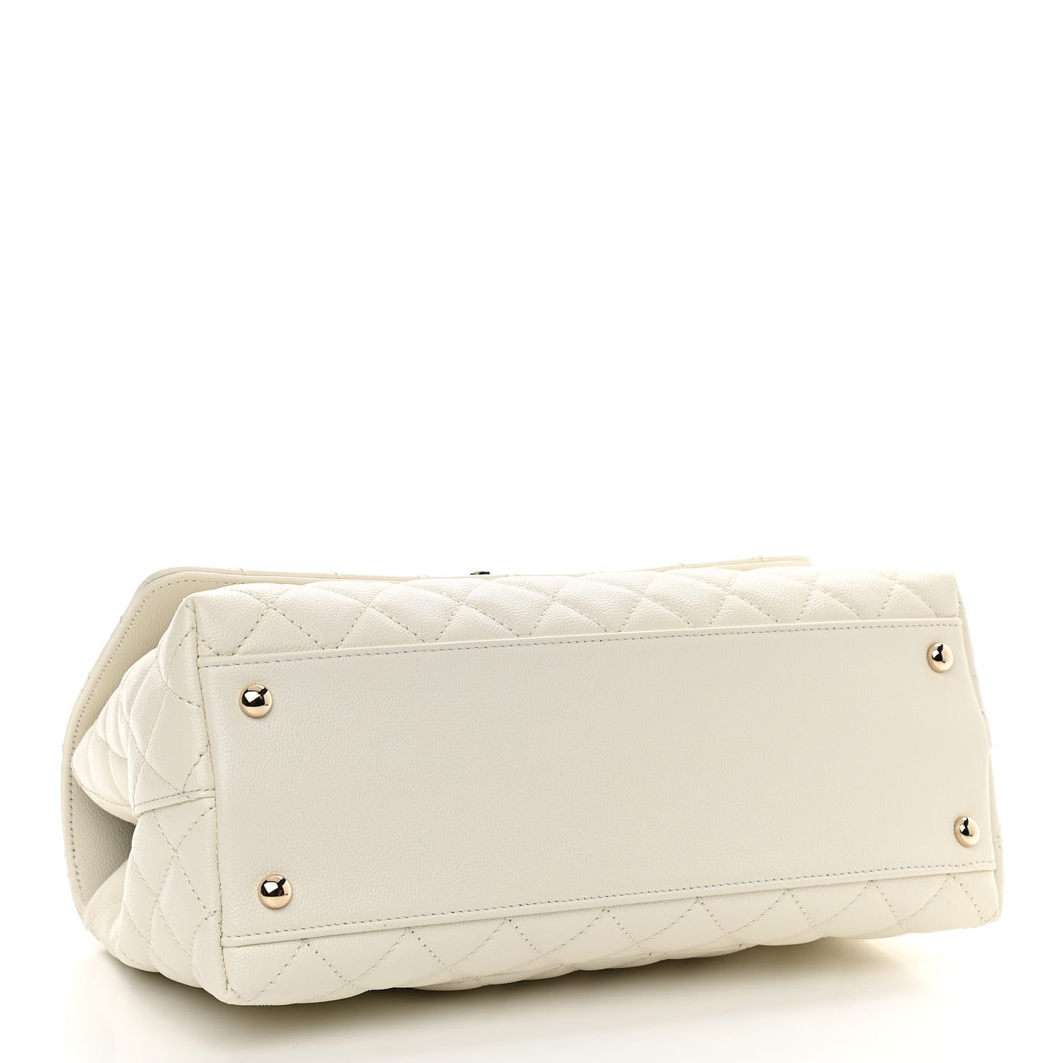Chanel Caviar Quilted Small Coco Handle Flap White 4 of 11