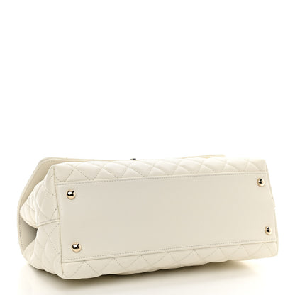 Chanel Caviar Quilted Small Coco Handle Flap White 4 of 11