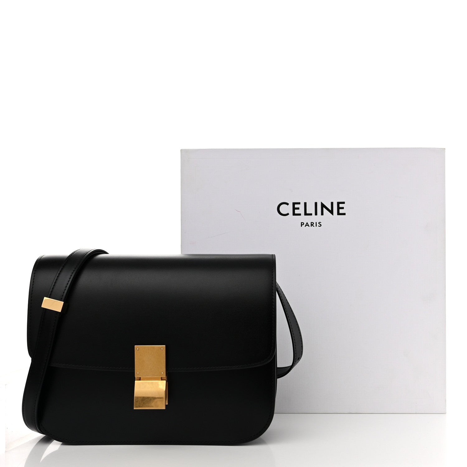 Celine Box Calfskin Medium Classic Box Flap Bag Black 13 of 13