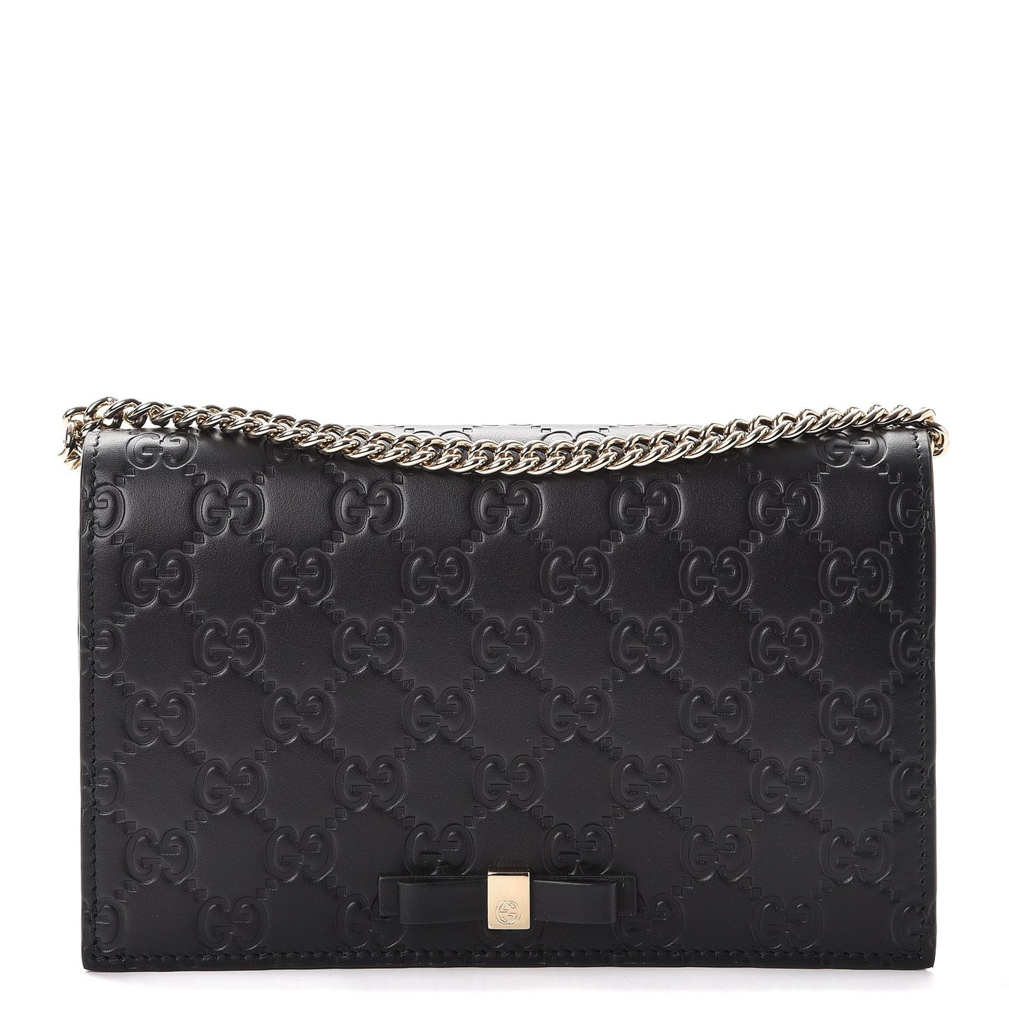 Guccissima Signature Bowy Chain Wallet Black