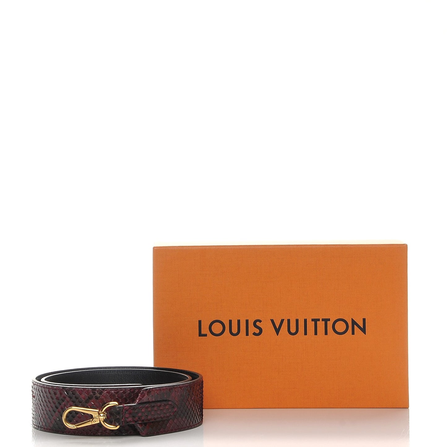 Python Calf Bandouliere Shoulder Strap Burgundy Black