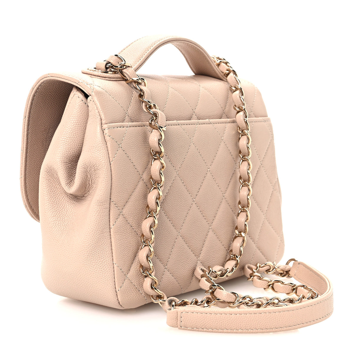 Caviar Quilted Medium Business Affinity Flap Beige