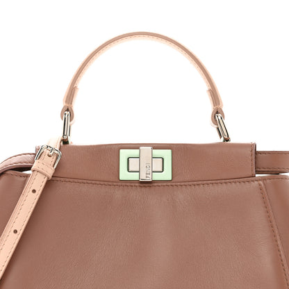 Fendi Nappa Colorblock Mini Peekaboo Iconic Satchel English Rose Plaster Oxigen 5 of 10