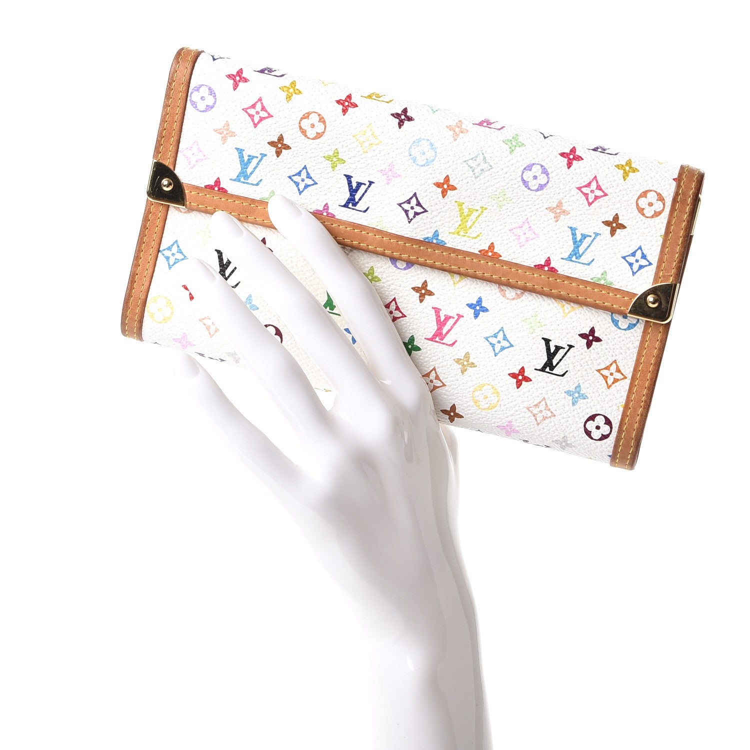 Louis Vuitton Monogram Multicolor Porte Tresor International Wallet White 2 of 9