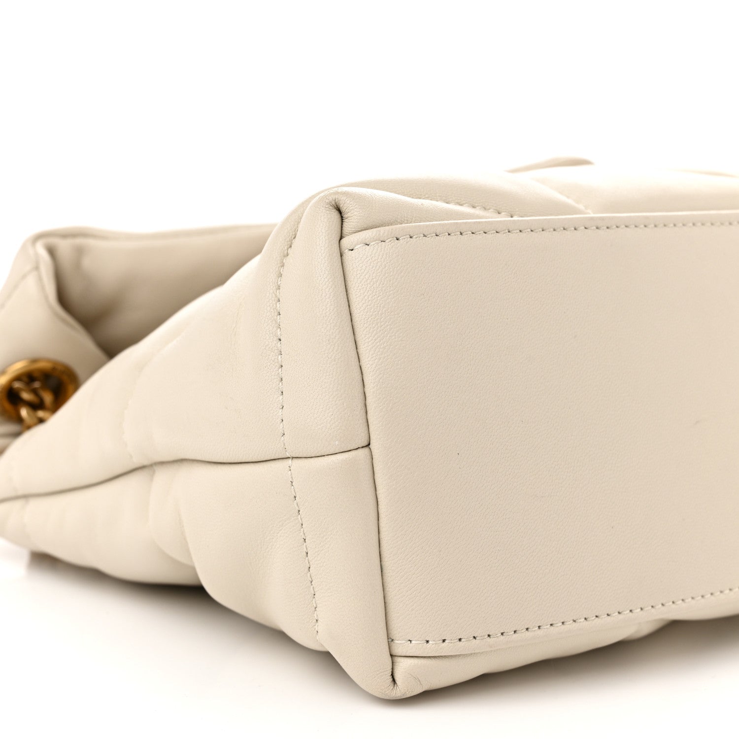 Saint Laurent Lambskin Quilted Small Loulou Puffer Monogram Chain Satchel Crema Soft 9 of 11