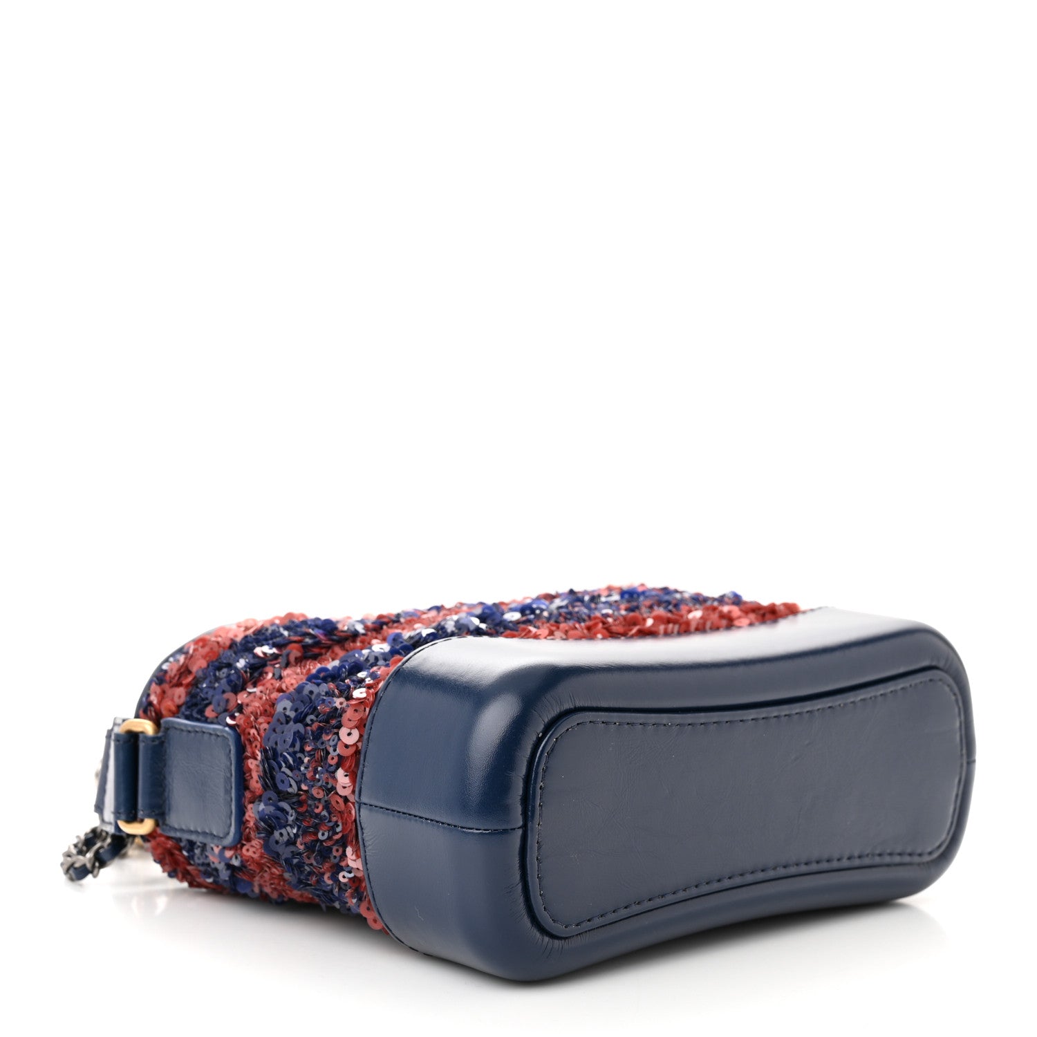 Chanel Sequin Calfskin Small Gabrielle Hobo Navy Red 4 of 11