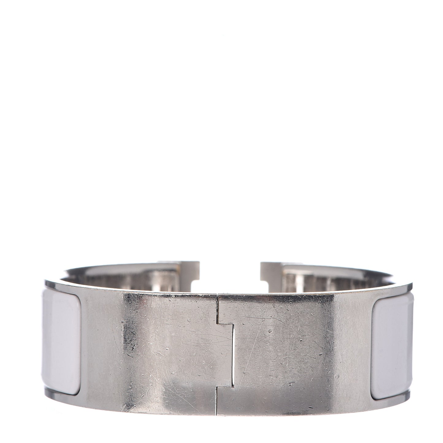 Enamel Wide Clic Clac H Bracelet PM White
