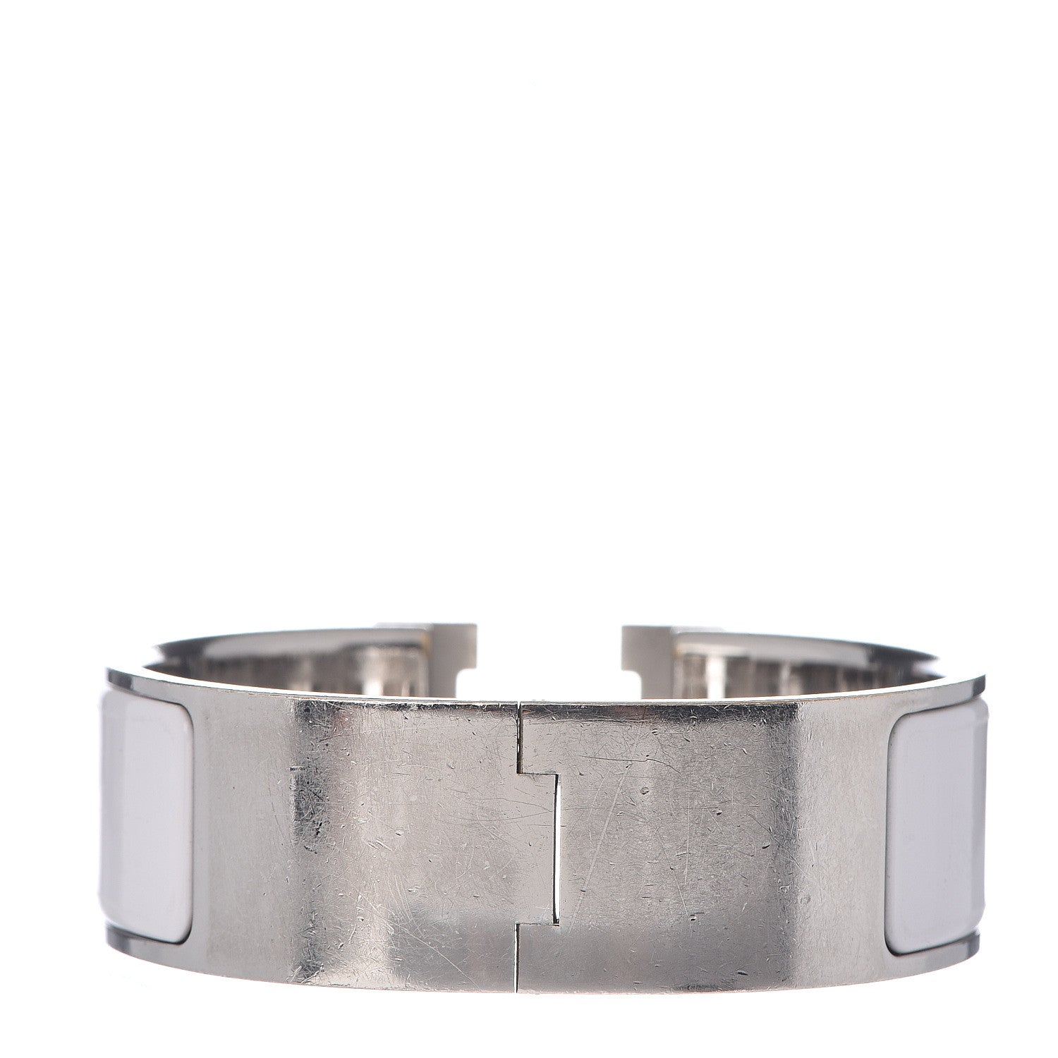 Hermes Enamel Wide Clic Clac H Bracelet PM White 2 of 3