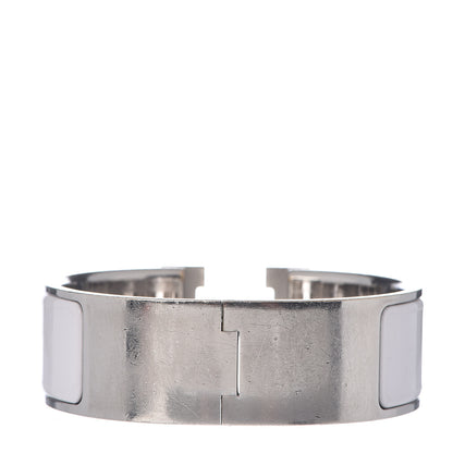 Hermes Enamel Wide Clic Clac H Bracelet PM White 2 of 3