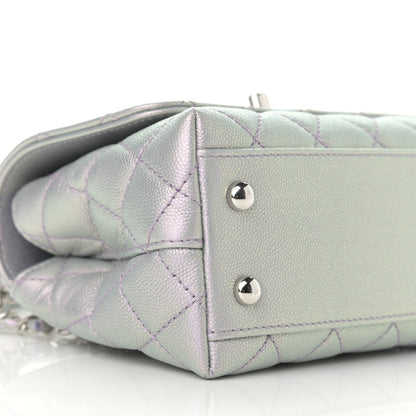 Chanel Iridescent Caviar Quilted Extra Mini Coco Handle Flap Purple 9 of 13