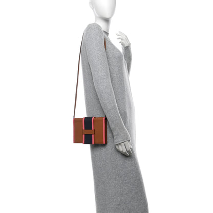 Hermes Evercolor Evercolor H Passant Clutch Gold Rose Azalee Bleu Nuit 2 of 12