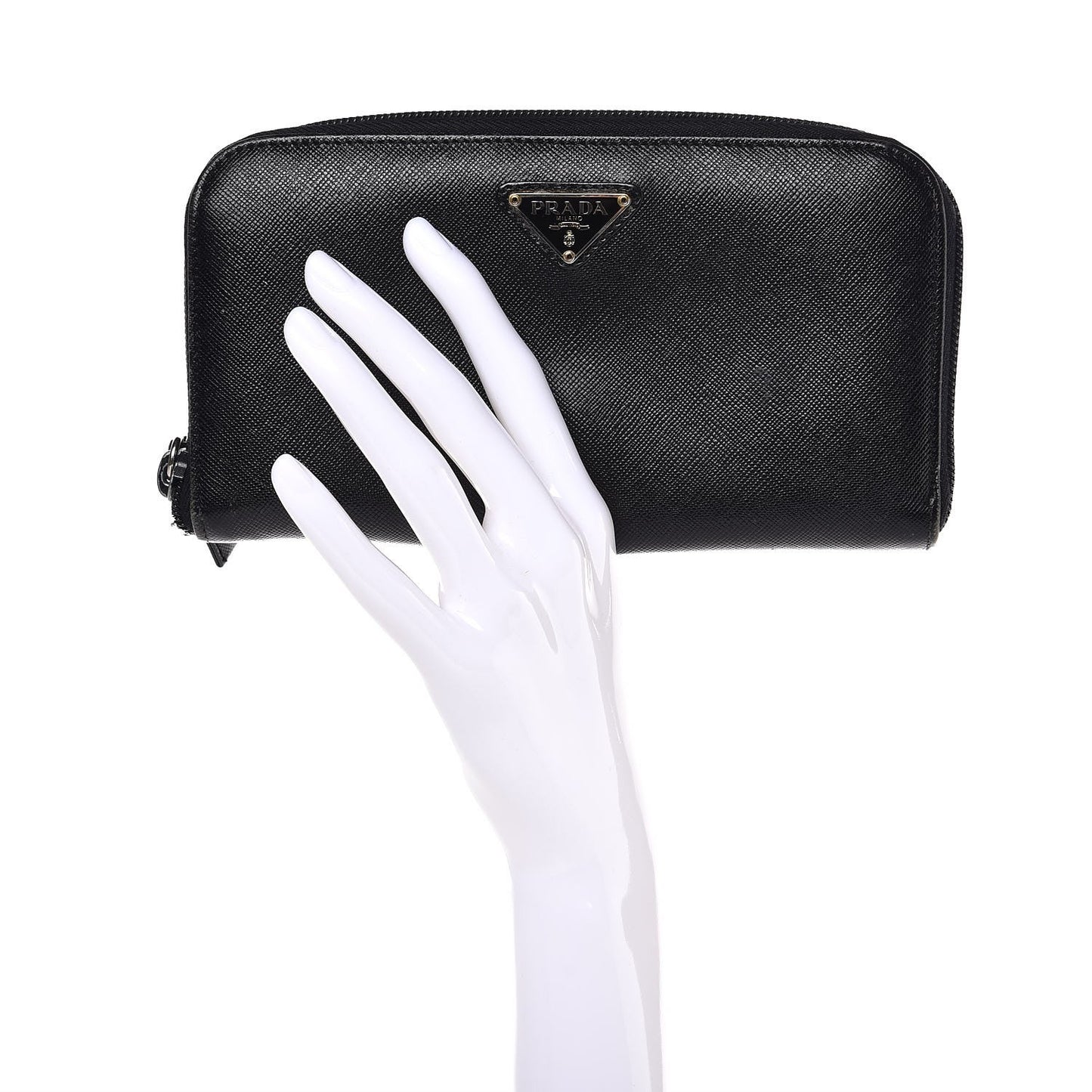Saffiano Zip Around Wallet Black