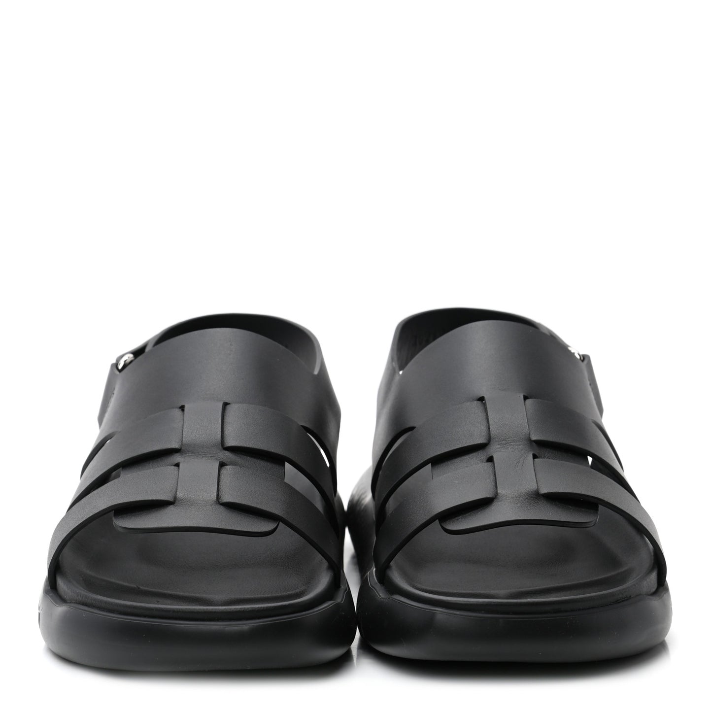 Calfskin Mens Doha Sandals 40 Black