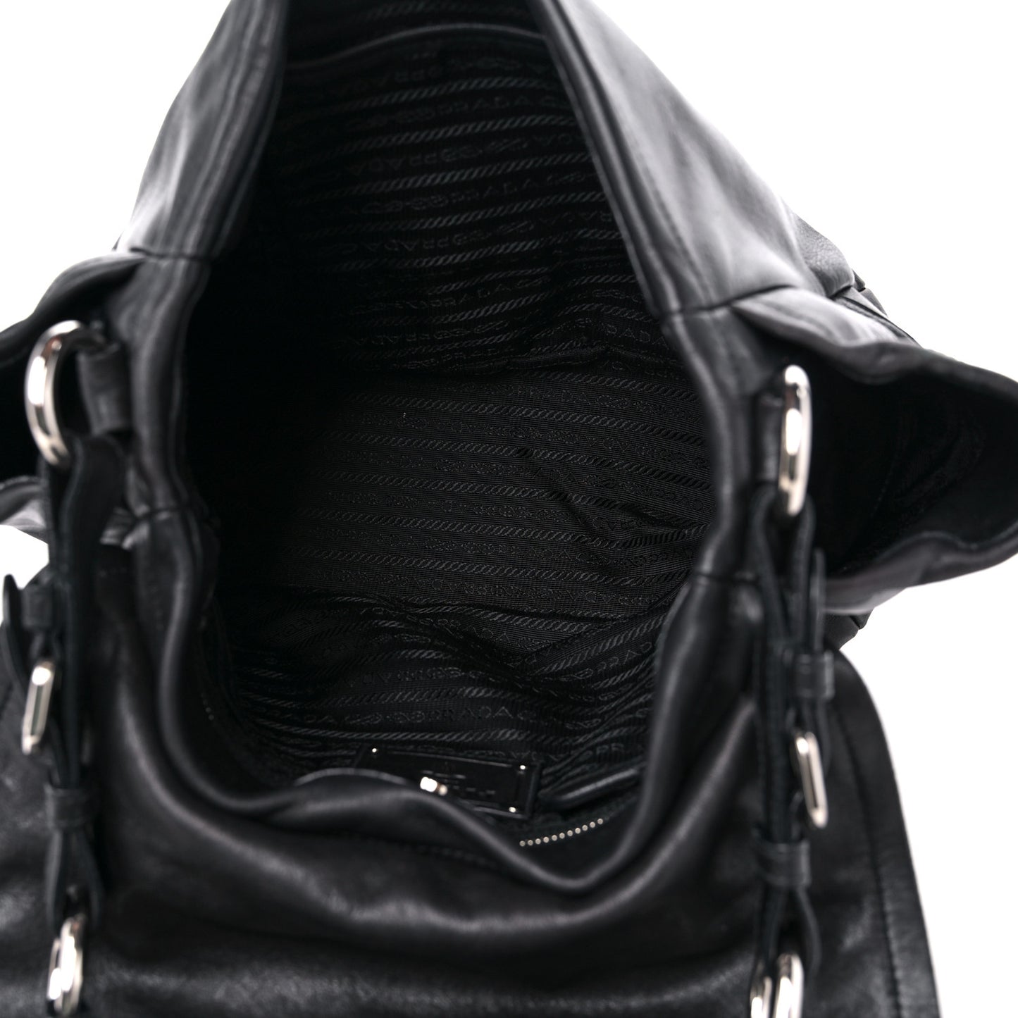 Vitello Daino Flap Shoulder Bag Black