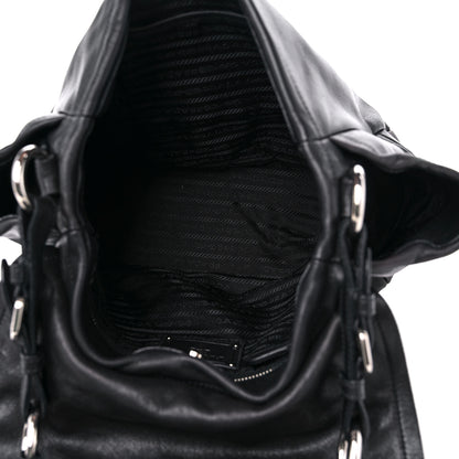 Prada Vitello Daino Flap Shoulder Bag Black 5 of 19