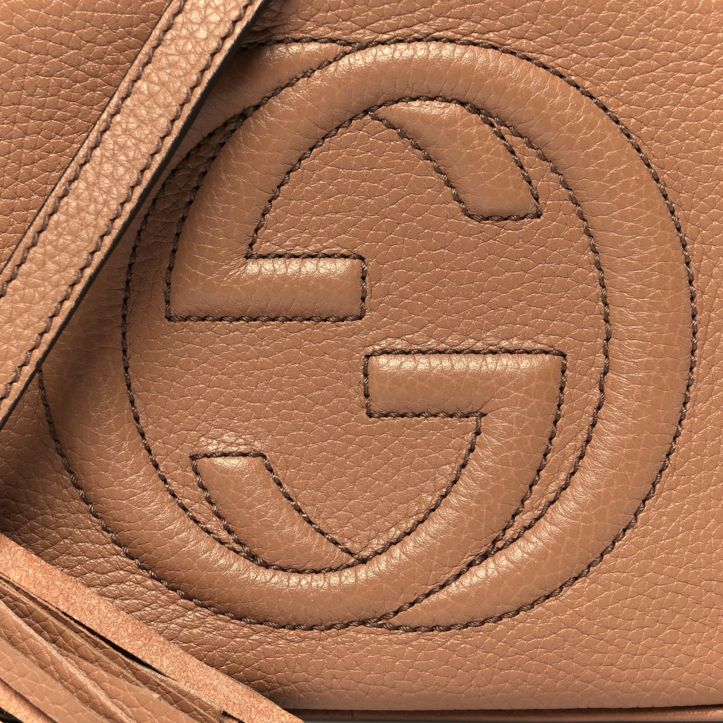 Pebbled Calfskin Small Soho Disco Bag Camelia