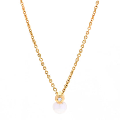 Christian Dior Crystal Pearl Pendant Necklace Gold 1 of 6