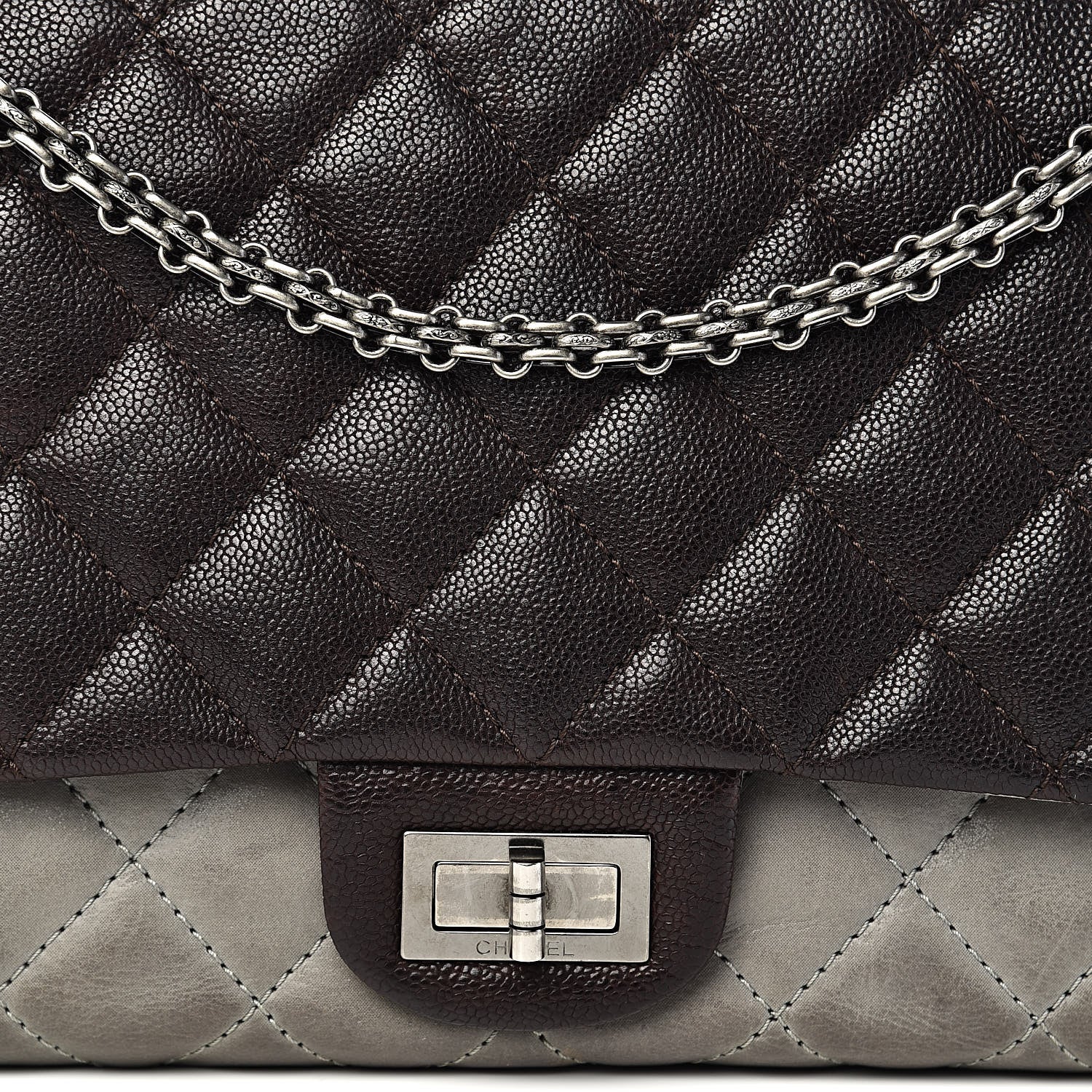 Chanel Caviar Iridescent Calfskin 2.55 Reissue 227 Flap Brown Grey 20 of 20
