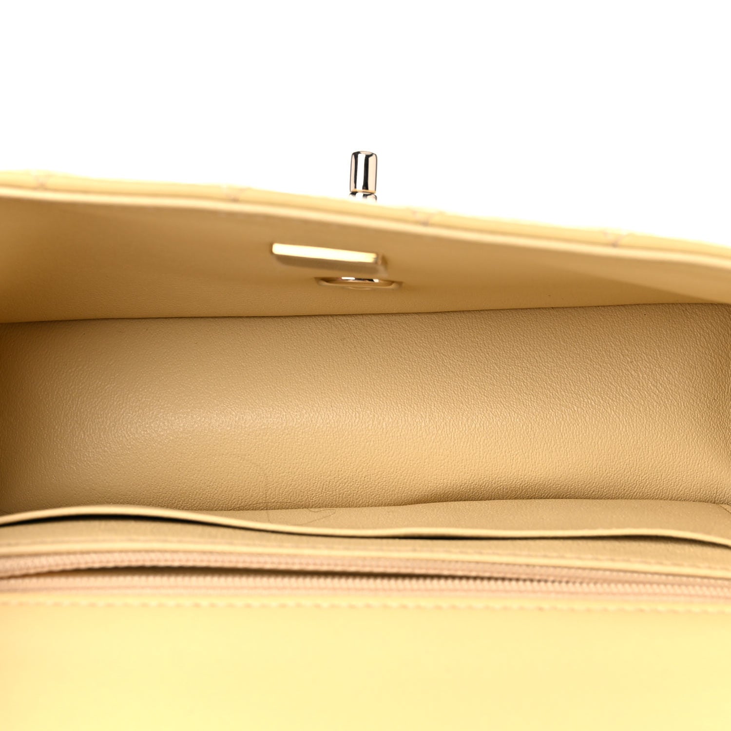 Chanel Lambskin Quilted Mini Top Handle Rectangular Flap Yellow 5 of 10