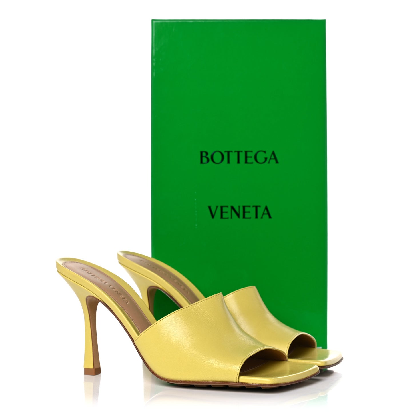 Lambskin Stretch Mule Sandals 37.5 Pear