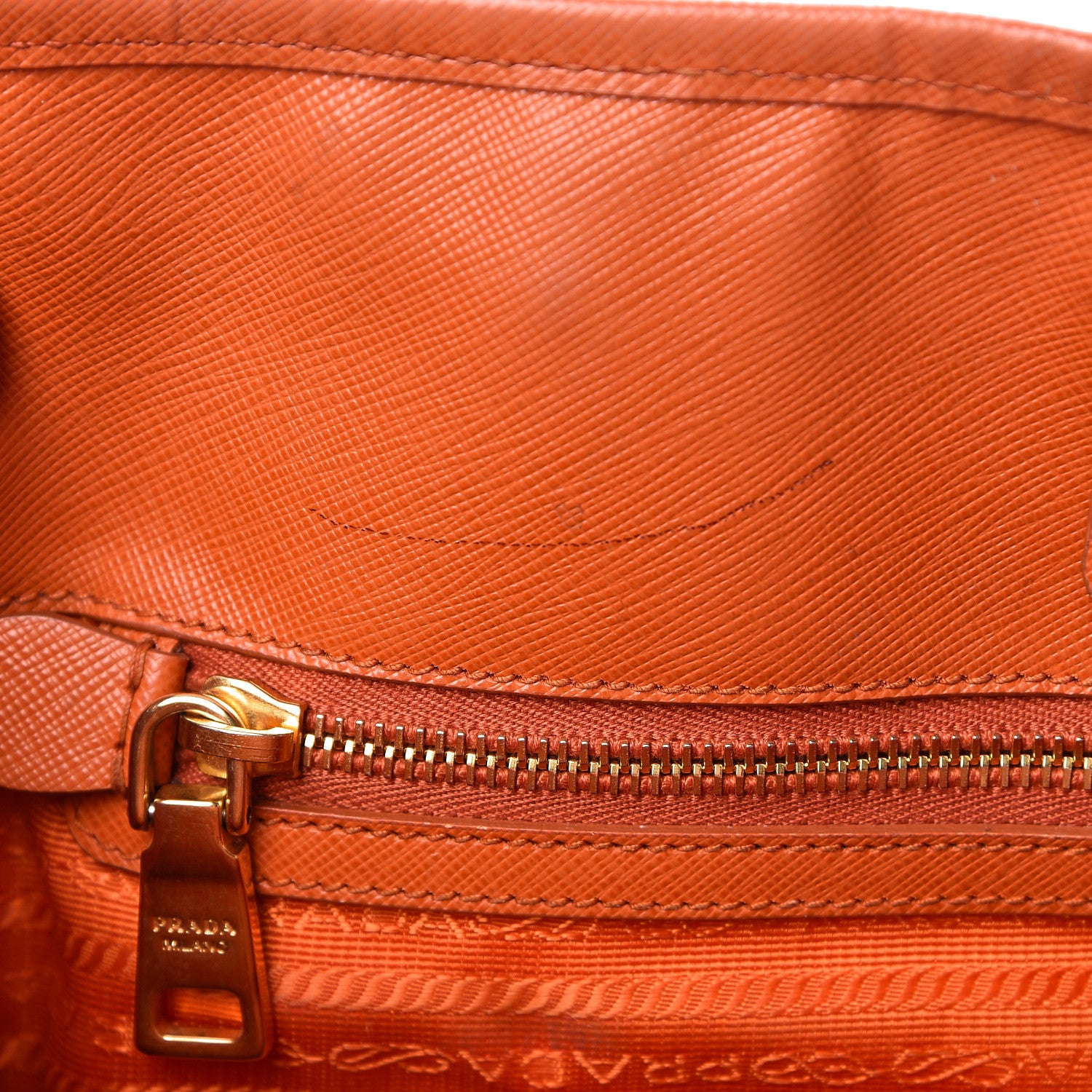 Prada Saffiano Lux Top Handle Tote Papaya 9 of 25