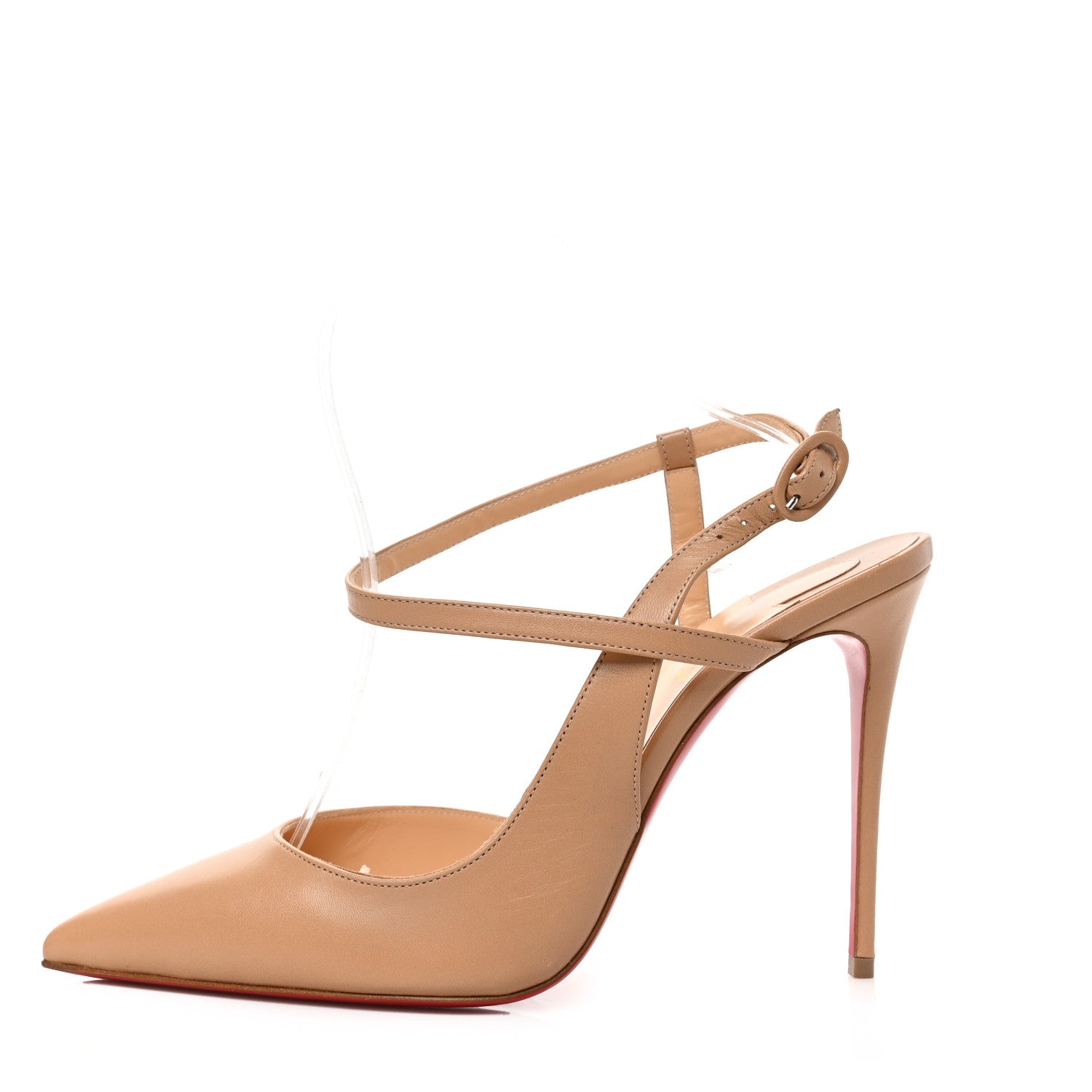 Christian Louboutin Calfskin Jenlove 85 Pumps 39.5 Nude 1 of 8