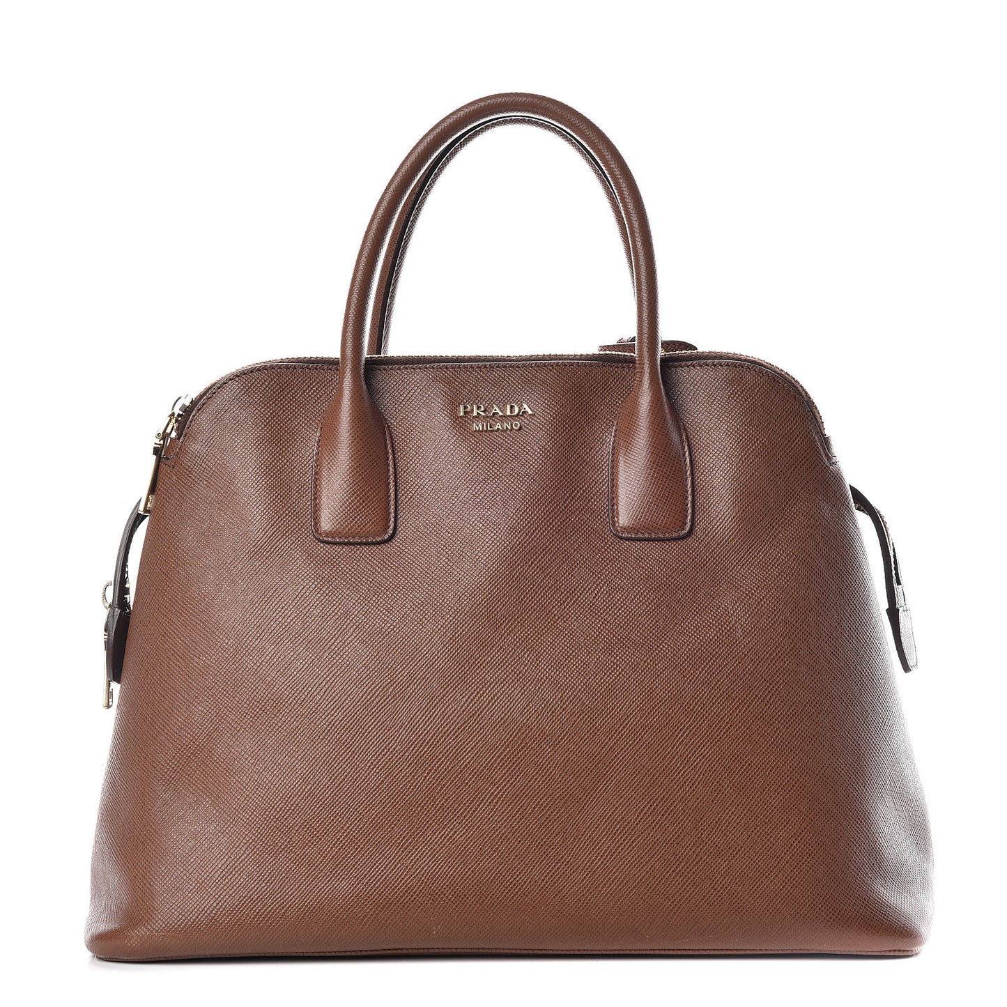 Saffiano Cuir Top Handle Dome Tote Palissandro