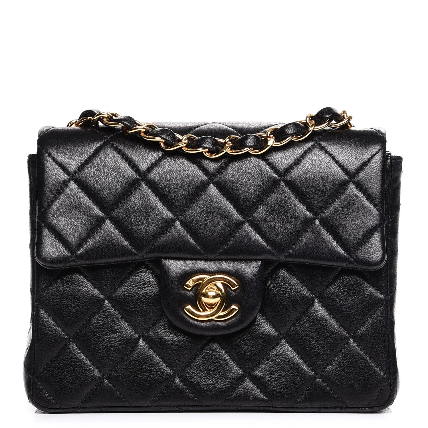 Chanel Lambskin Quilted Mini Square Flap Black 1 of 7