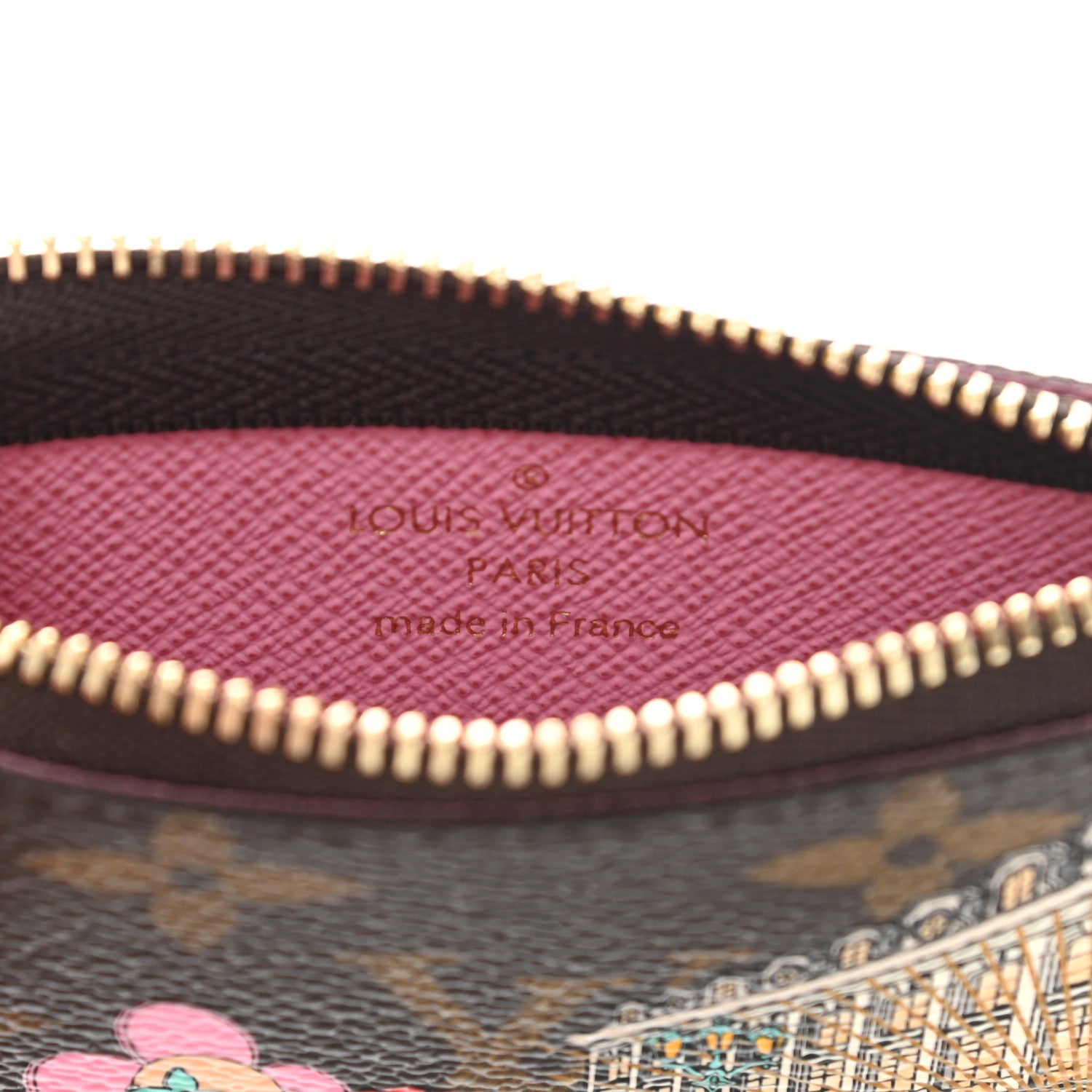 Louis Vuitton Monogram 2022 Christmas Animation Paris Key Pouch Pink 6 of 9