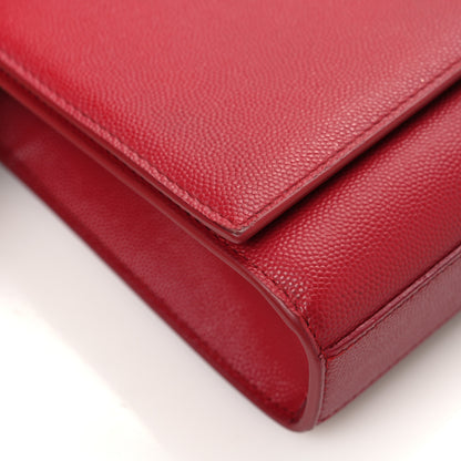 Saint Laurent Grain De Poudre Medium Monogram Kate Satchel Red 12 of 12