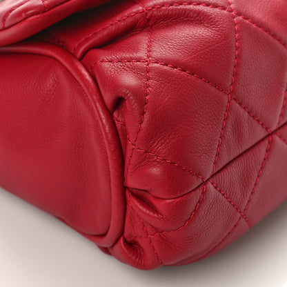 Chanel Calfskin Quilted CC Curvy Flap Red 9 of 10