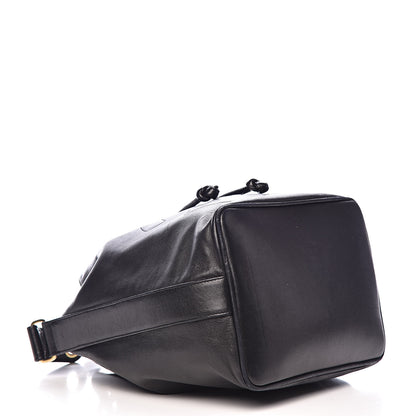 Chanel Lambskin CC Stitched Drawstring Bucket Bag Black 5 of 16