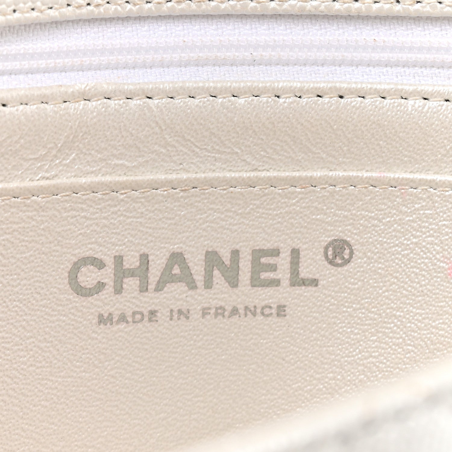 Chanel Metallic Caviar Quilted Mini Top Handle Rectangular Flap White 6 of 12