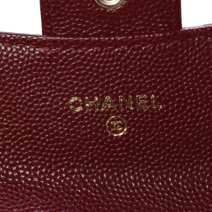 Chanel Iridescent Caviar Quilted Flap Card Holder Wallet Burgundy 6 of 9