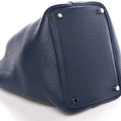 Hermes Taurillon Clemence Picotin Lock 18 PM Bleu De Prusse 9 of 11