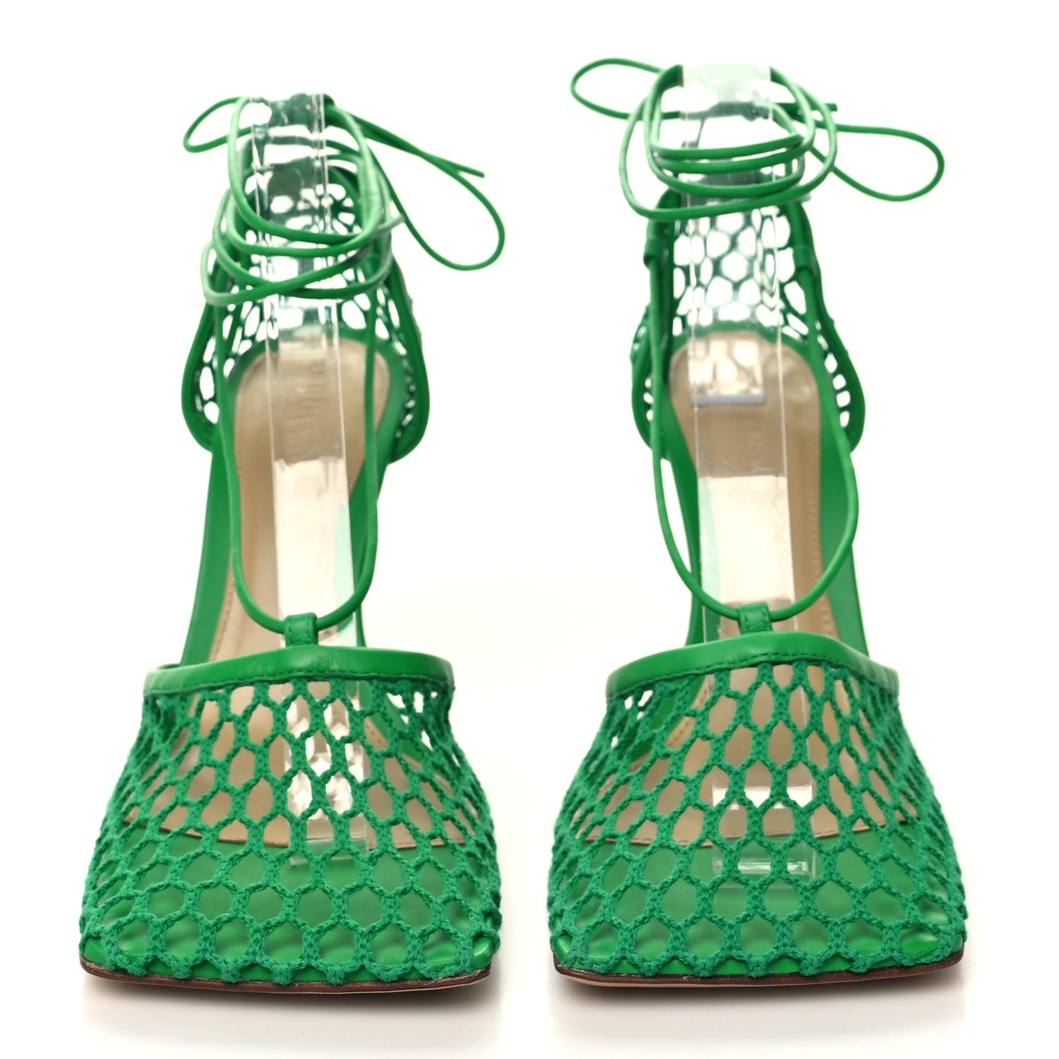 Bottega Veneta Mesh Nappa Stretch Ankle Tie 90mm Sandals 36 Grass 2 of 7