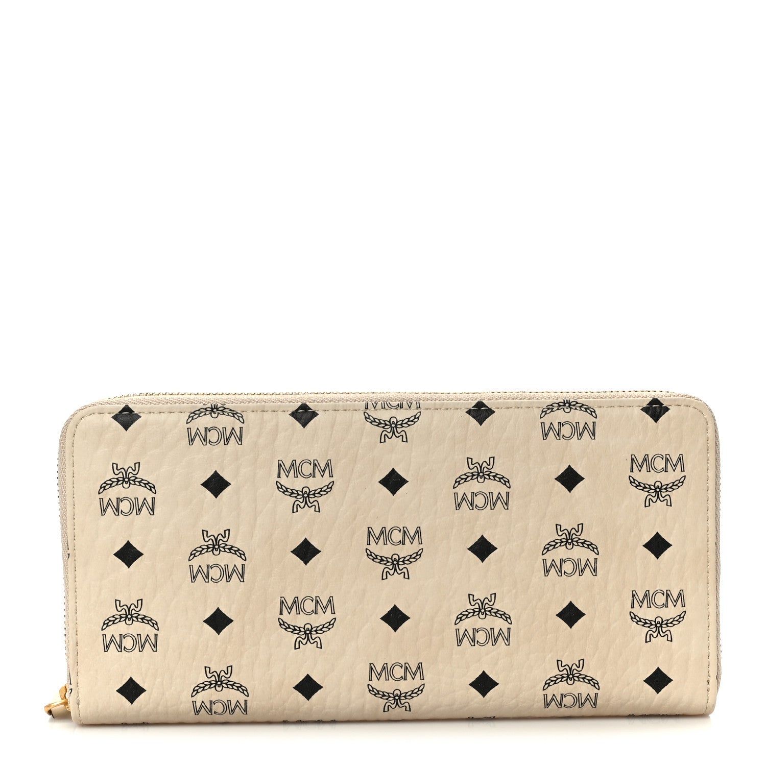 MCM Visetos Large Zip Around Large Wallet Beige 1 of 9