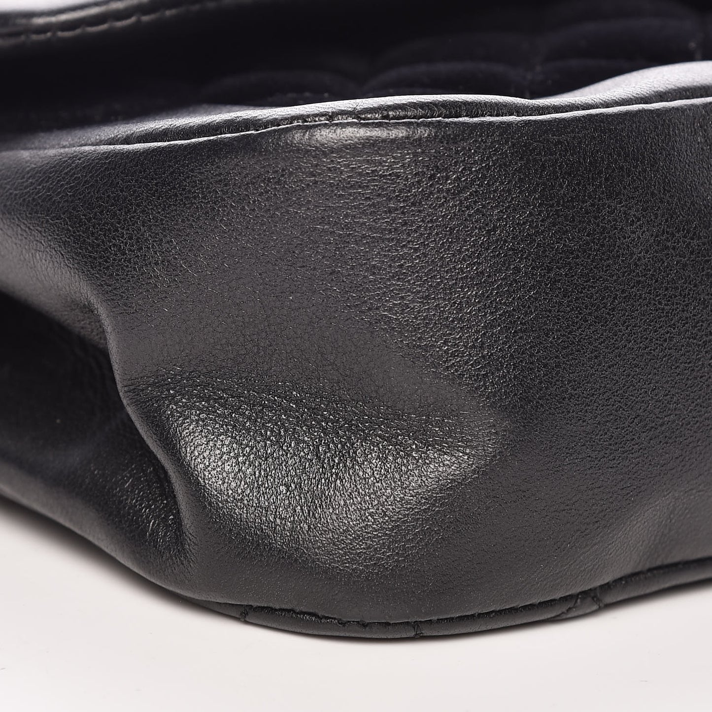 Metallic Lambskin Velvet Quilted Medium Flap Black
