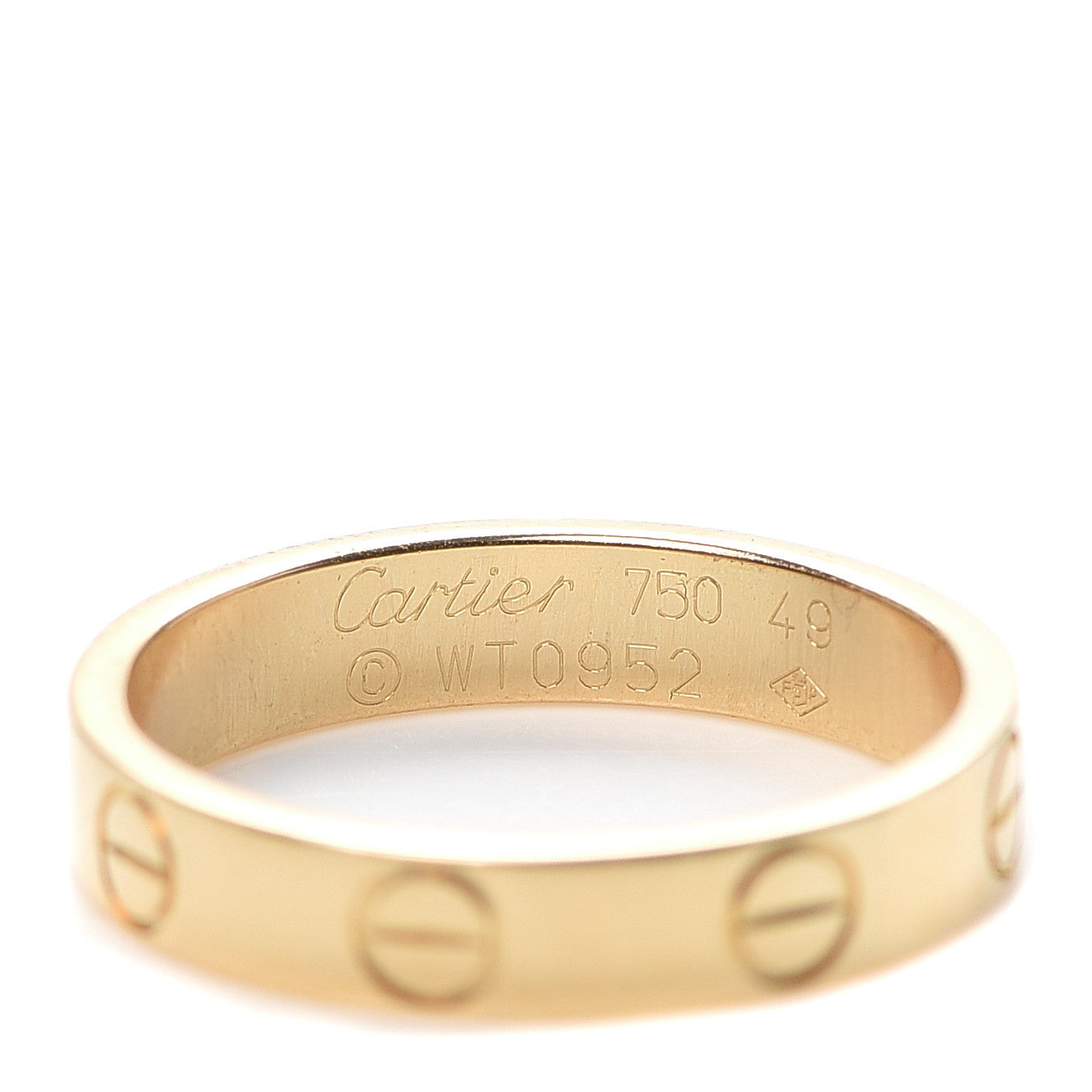 18K Yellow Gold 3.5mm LOVE Wedding Band Ring 49 4.75