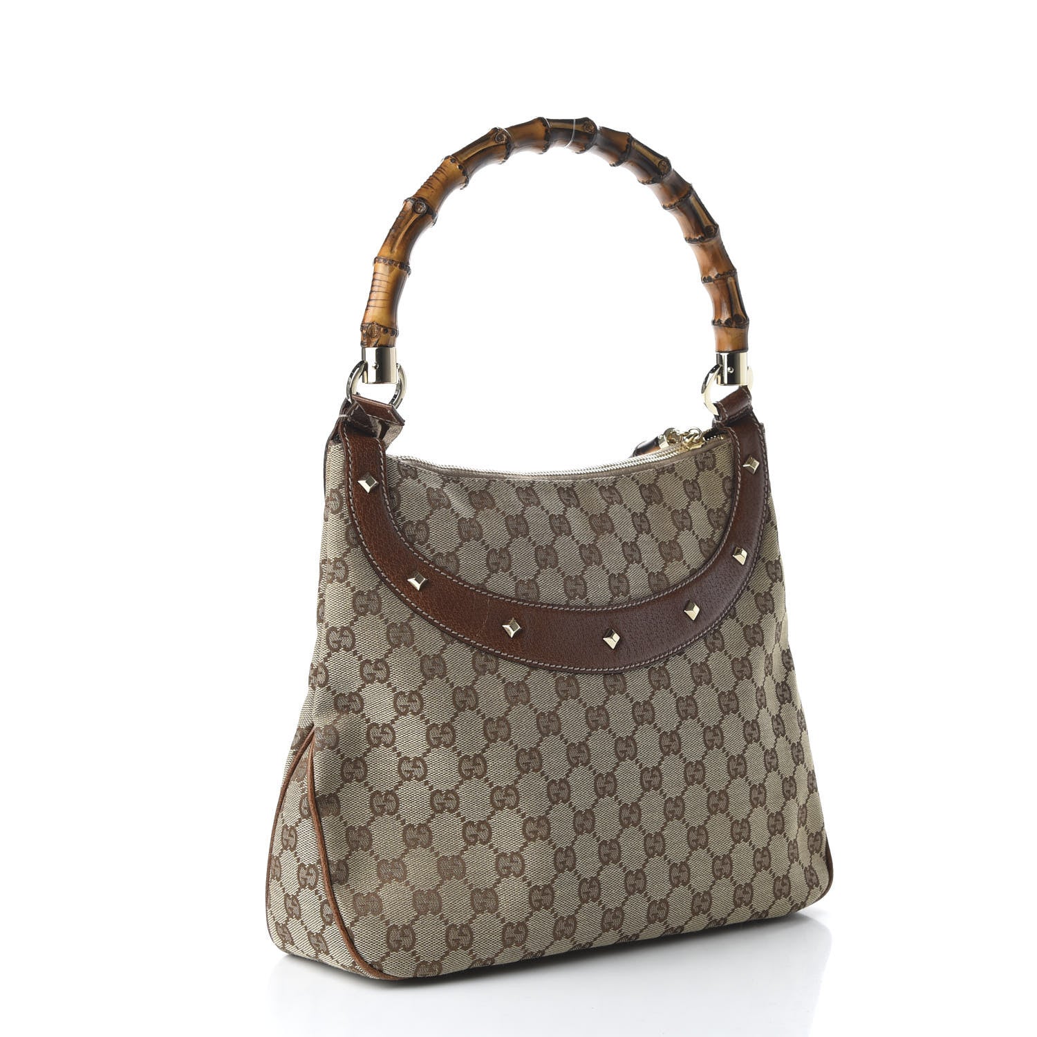 Gucci Monogram Anita Bamboo Top Handle Bag Brown 3 of 10