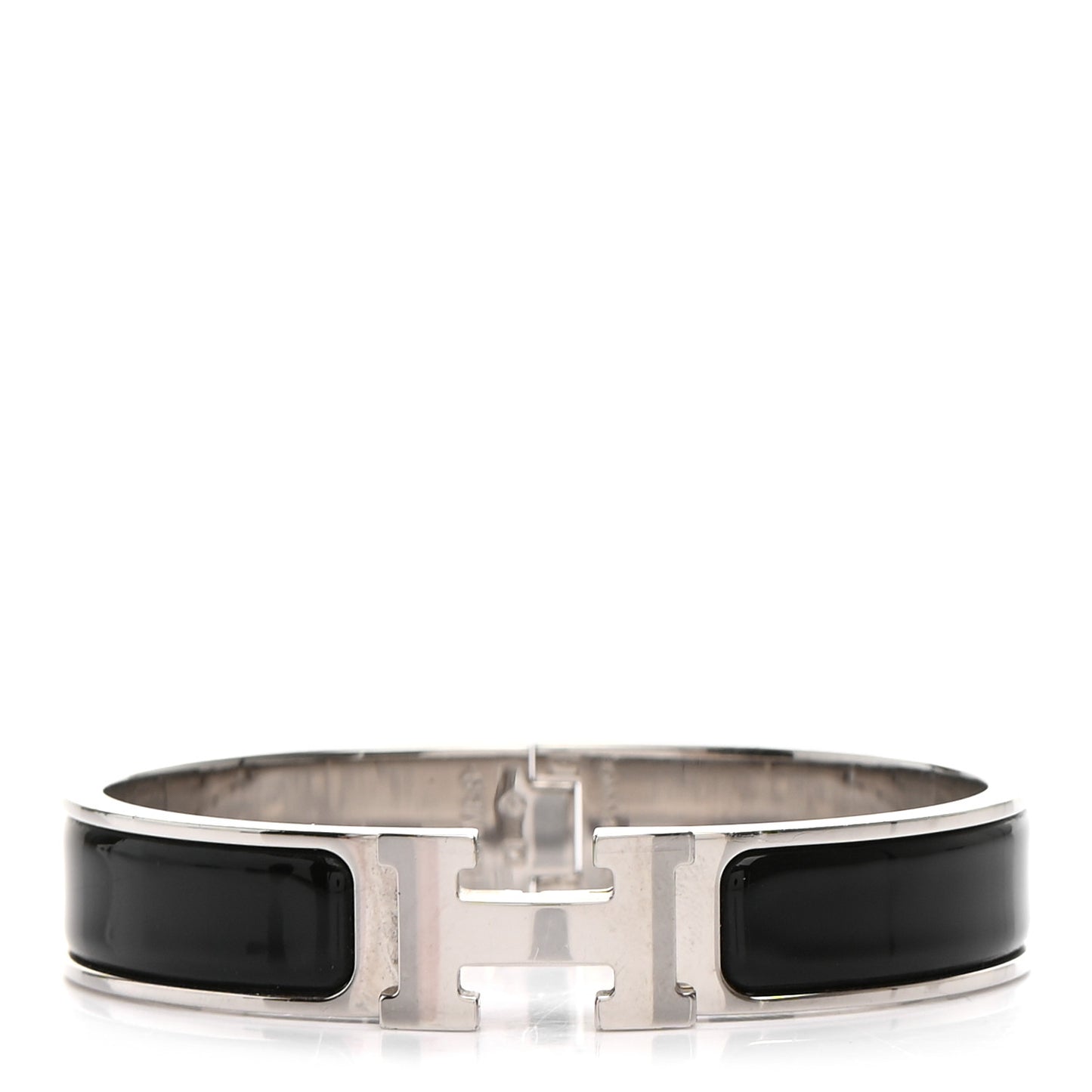 Enamel Narrow Clic Clac H Bracelet PM Black