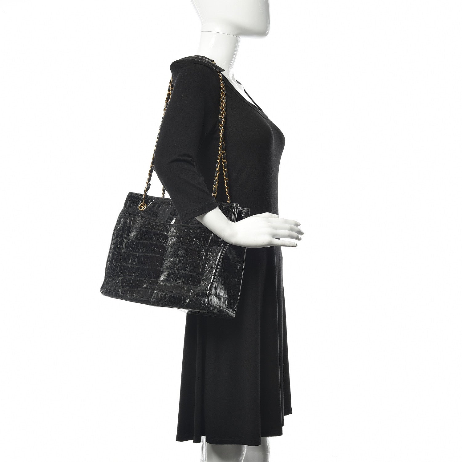 Chanel Alligator Tote Black 2 of 16