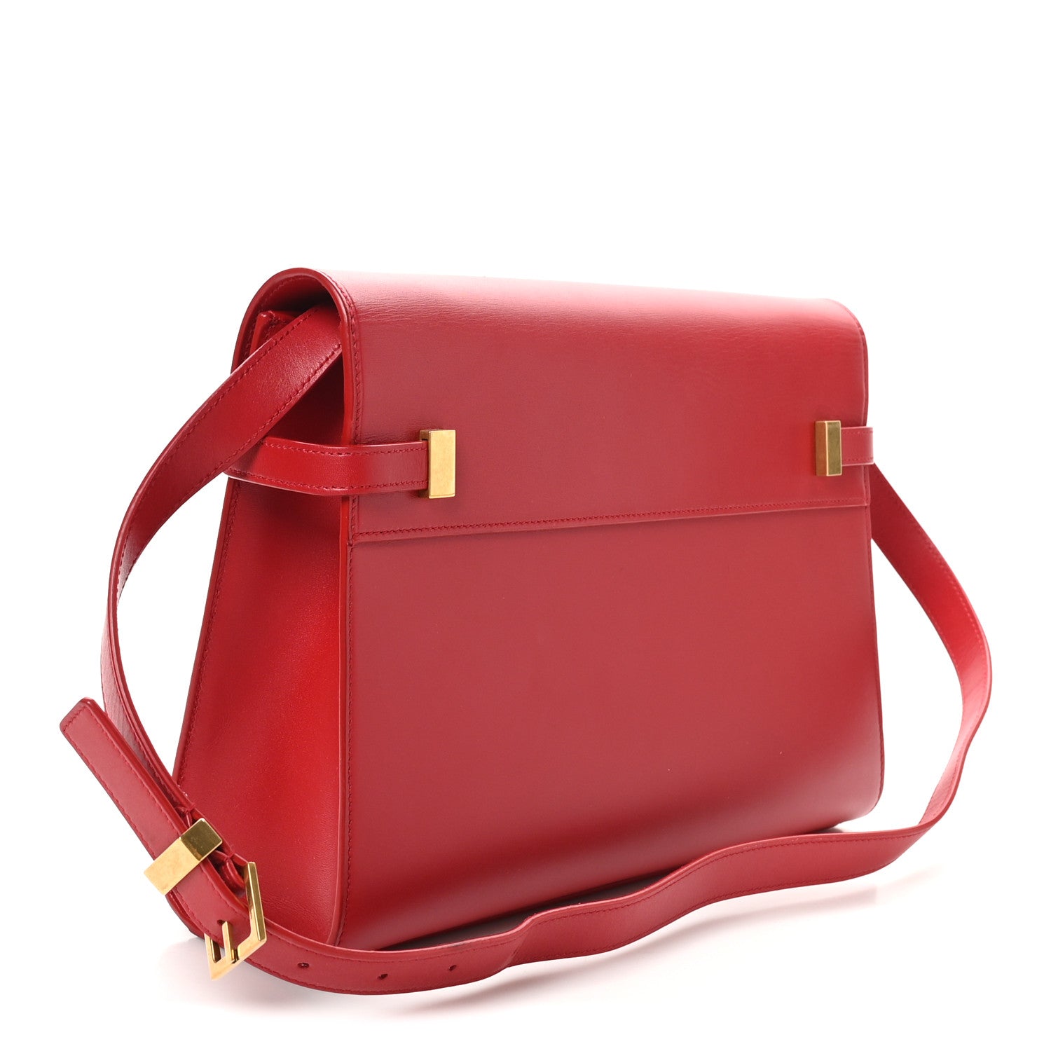 Saint Laurent Smooth Calfskin Manhattan Shoulder Bag Rouge Eros 3 of 10