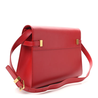 Saint Laurent Smooth Calfskin Manhattan Shoulder Bag Rouge Eros 3 of 10