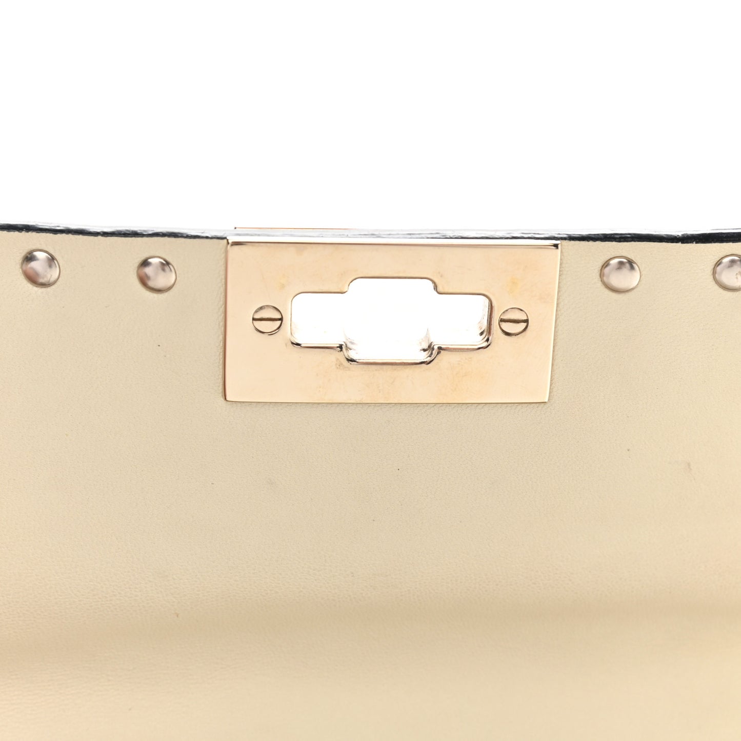 Nappa Medium Rockstud Spike Shoulder Bag Light Ivory