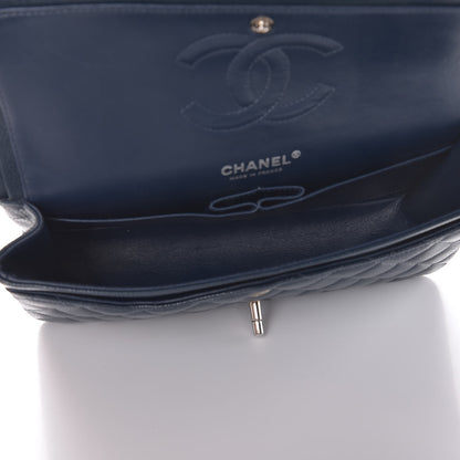 Chanel Caviar Quilted Medium Double Flap Dark Blue 10 of 11