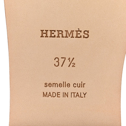 Hermes Box Calfskin Oran Sandals 37.5 White 8 of 9