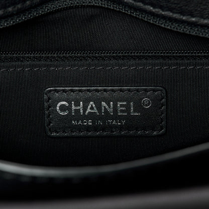 Chanel Metallic Goatskin Quilted Large Rock In Rome Flap Black 6 of 11