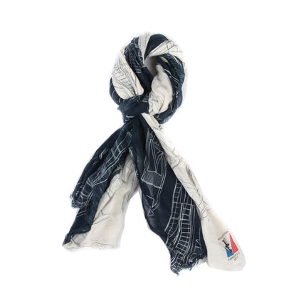 Louis Vuitton Cotton Linen Victory Boat Stole Navy 1 of 5