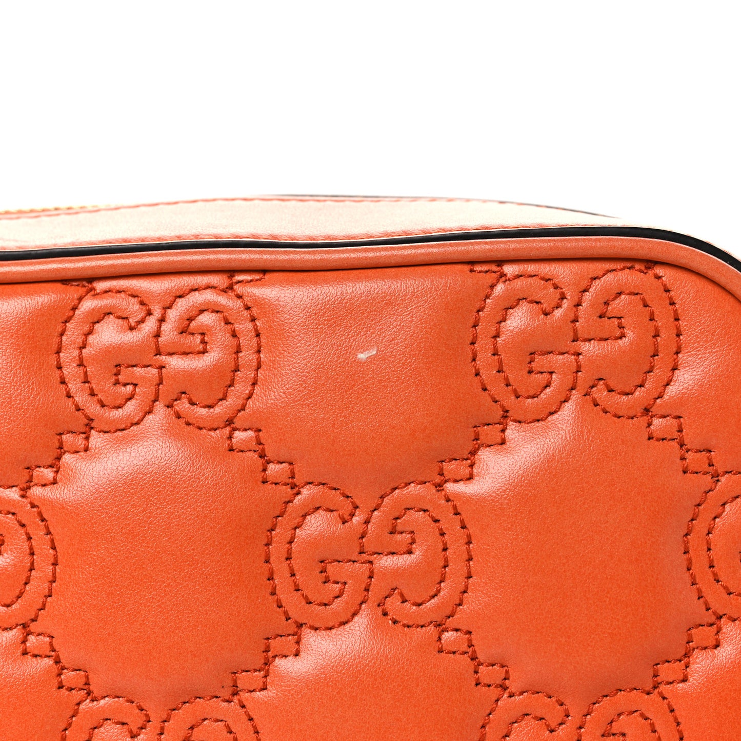 Calfskin GG Matelasse Shoulder Bag Spring Orange Natural